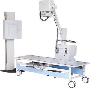 Bucky stand with Mobile X ray machine